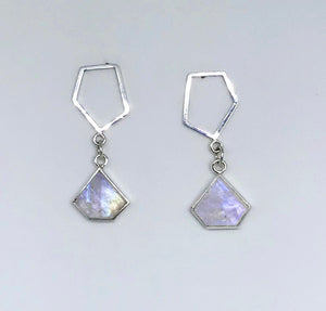 Geometric Moonstone Earrings